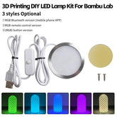 For Bambu Lab Multi-color Led Remote Control/Button/Mobile Phone Control Lighting Kit 3D Printing RGB Led Model